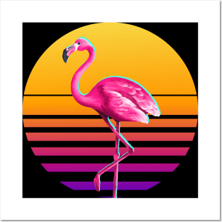 Retro Flamingo Aesthetic Posters and Art